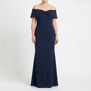 Xscape - Bow Off‎ the Shoulder Scuba Knit Cocktail Dress